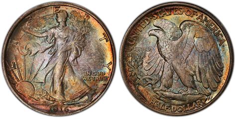 1916 D 50C Regular Strike Walking Liberty Half Dollar PCGS CoinFacts