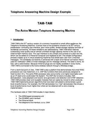 Telephone Answering Machine Design Example - Fill Online, Printable, Fillable, Blank | pdfFiller