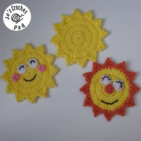 Jo S Crochet Pad Blog Sun Appliqué Embellishment Crochet Pattern Sky Collection Including