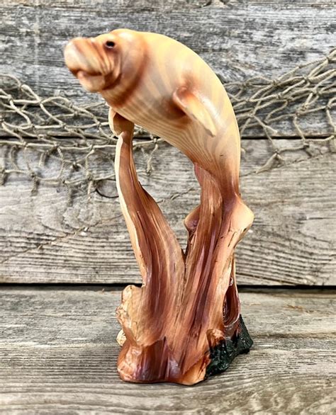 Resin Wood Look Florida Manatee On Driftwood Tabletop Etsy