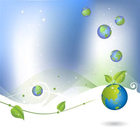 Environment Background With Globe Icon Stock Vector Illustration Of