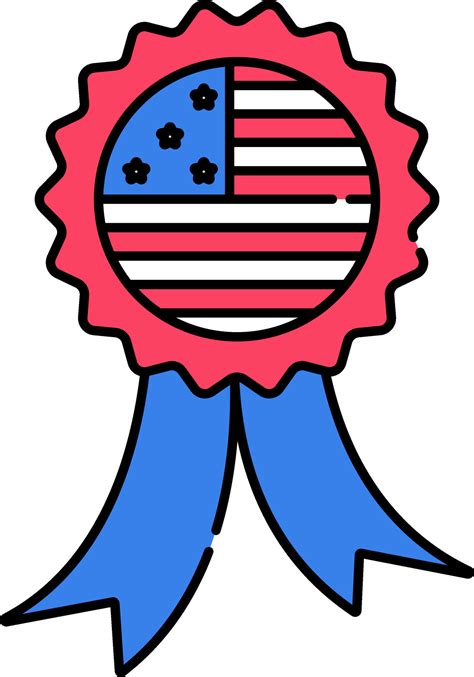 American Flag Color Badge Ribbon Flat Icon Vector Art At Vecteezy