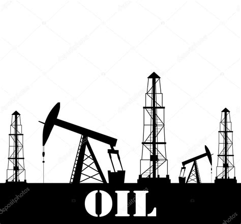Силуэт нефтяной вышки векторное изображение ©bastinda18 96159622