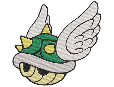 Super Mario Flying Turtle Embroidery Design Embroidery Designs Super