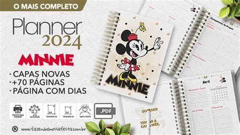 Planner Minnie 2024 Para Imprimir Fazendo A Nossa Festa