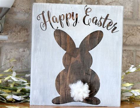 Easter Decor Easter Bunny Wooden Sign Easter By Craftdaygb On Etsy