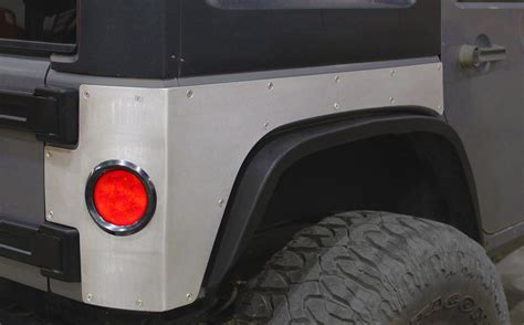 Steel Rear Corner Armor W Round Tail Light Holes For Jeep Jku Motobilt