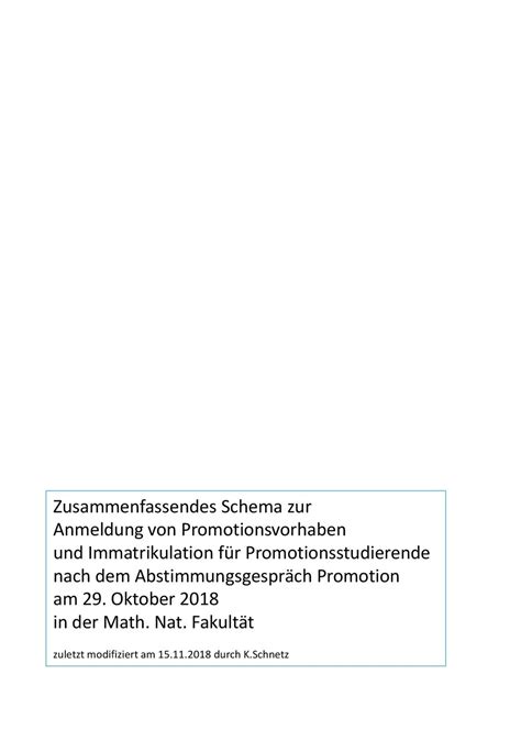 Zusammenfassendes Schema Zur Anmeldung Von Promotionsvorhaben Ppt