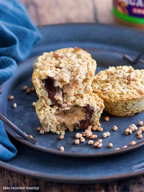 Muffin Fourr E Au Beurre De Cacahu Te Et Chocolat Healthy