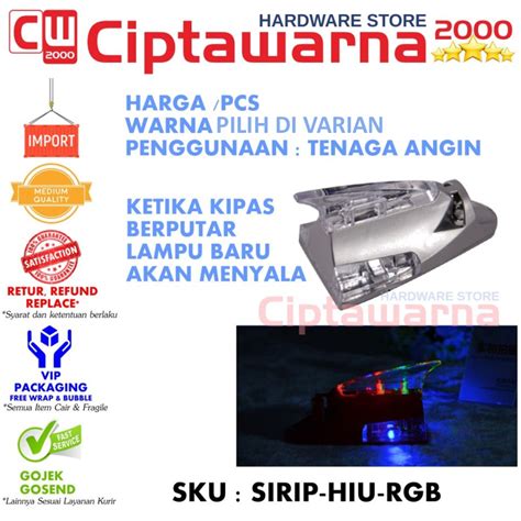 Jual Antena Mobil Sirip Hiu Tenaga Angin Silver Hitam Putih Lampu Rgb