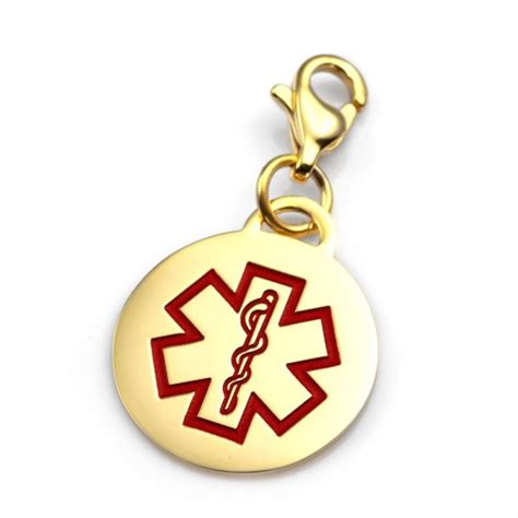 Medical Alert Round Charm 3/4 Inch Gold Stainless - CC11FZN5KJF