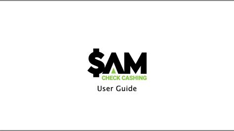 SAM Check Cashing On Screen User Experience YouTube