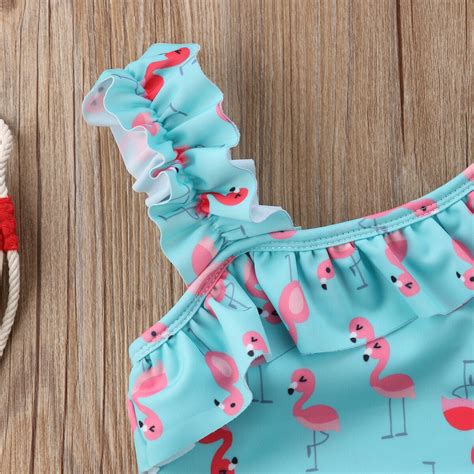 Kid Meisje Cartoon Flamingo Bikini Badmode Tankini Grandado