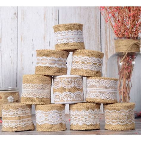 M Cm Natural Jute Burlap Ribbon Rustic Vintage Wedding Decor Hessian