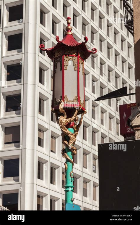 Unique Street Light Design In San Francisco Chinatown California Usa