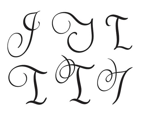 Ensemble De La Lettre N De Calligraphie D Art Avec Le Flourish Des