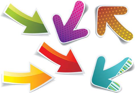 Different Arrow Stickers Design Elements Vector Free Vector In Adobe