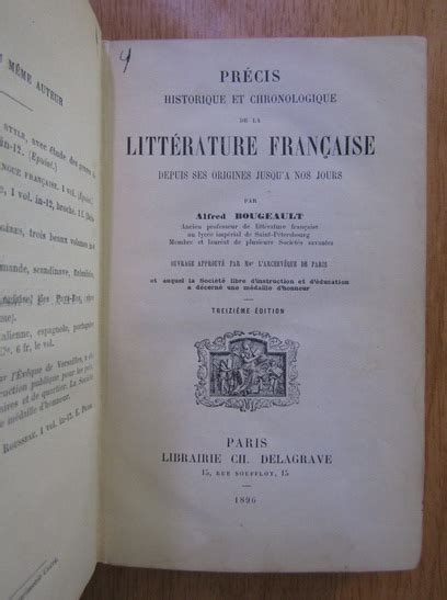 Alfred Bougeault Precis Historique Et Chronologique De La Litterature