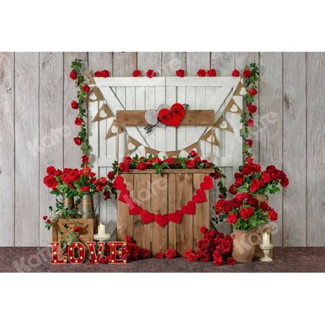 Kate 7x5ft Valentines Day Photography Backdrops Banner Romantic Red