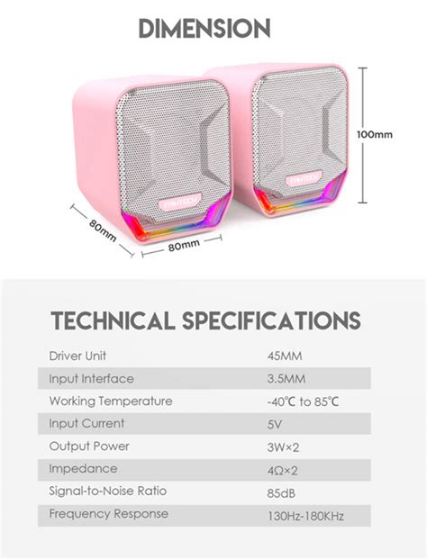 Fantech Gaming Speaker Gs Rgb Pink Sakura Edition