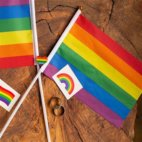 Pcs LGBT Small Rainbow Flag Gay Rainbow Flag Hand Waving Flags Shopee Philippines