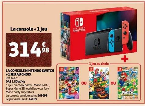 Promo La Console Nintendo Switch 1 Jeu Au Choix Chez Auchan