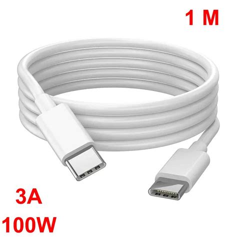 Купить Кабель USB Type C к USB C, 100 Вт, USB-C PD QC 4,0, провод для ...
