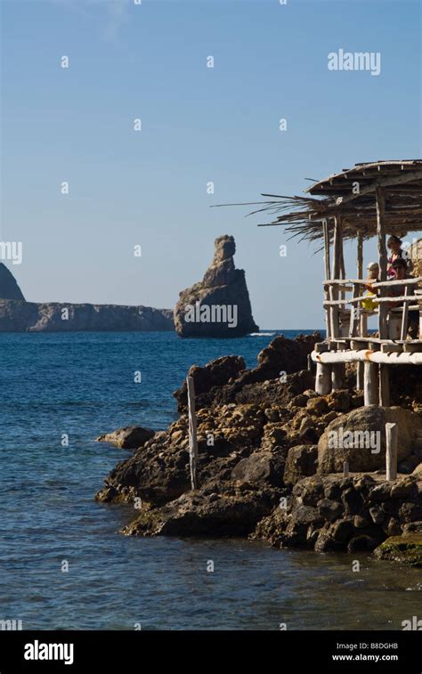 Detail View Of Beach Bar At Benirras Bay San Miguel Ibiza Spain