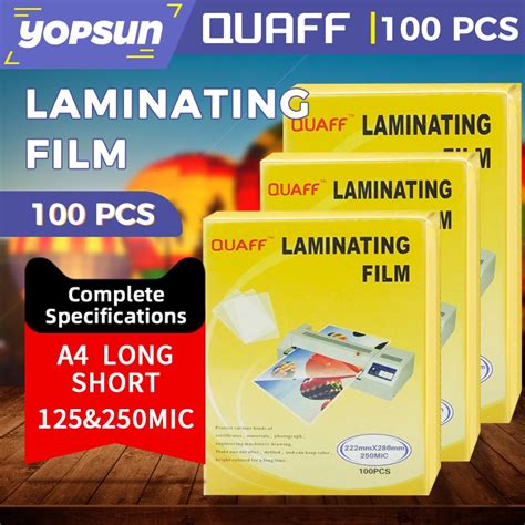 Quaff Laminating Film Short A Long Micron Micron Pcs