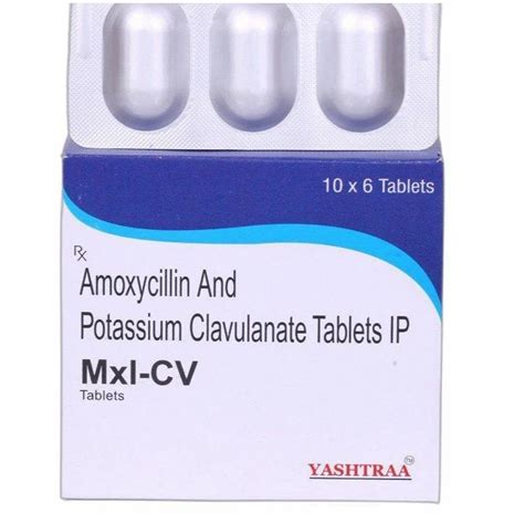 Mxl Cv Amoxicillin Potassium Mg Clavulanate Tablet At Rs Box