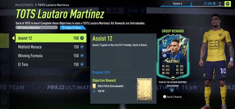 FIFAUTeam on Twitter New TOTS Player Objective 92 Lautaro Martínez