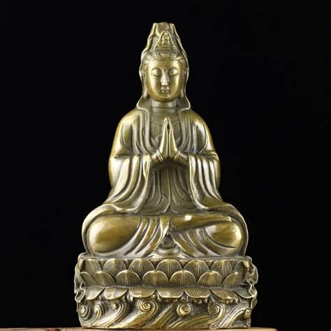 Figura De Cobre Satue Guanyin De Cobre Do Tema Antigo Do Kwan Yin