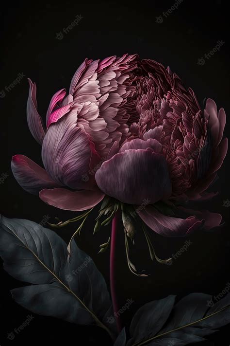 Premium Photo | Peony flower with dark background peony flower closeup ...