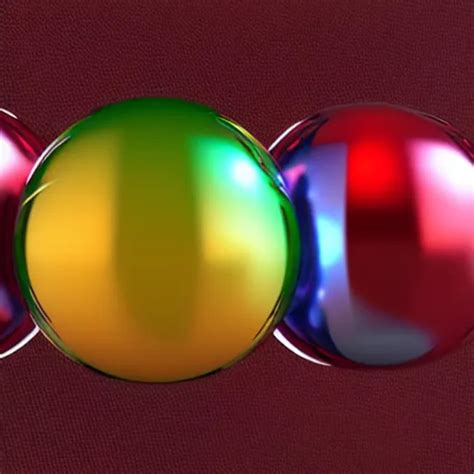 Chrome Spheres On A Red Cube Rendered In Luxcore Stable Diffusion