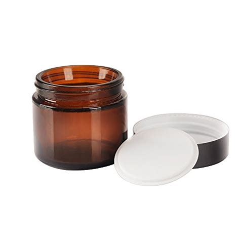 2oz Amber Glass Round Jars With White Inner Liners And Black Lids 12 Pack Essential Oils Supplies