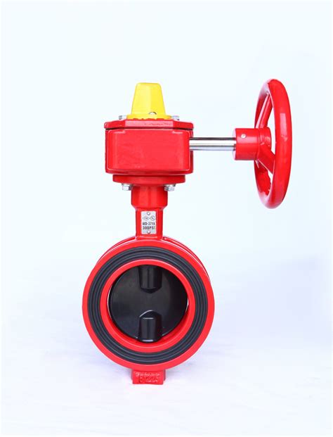 DN125 FM UL Fire Sprinkler System 300 Psi Wafer Type Signal Butterfly