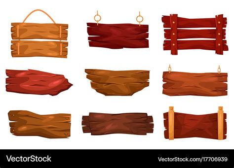 Wooden Wild West Signs Or Old Western Boards Vector Image