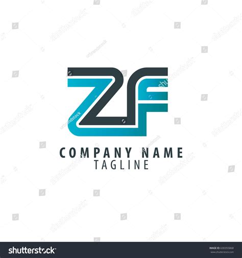 Initial Letter Zf Linked Design Logo Royalty Free Stock Vector