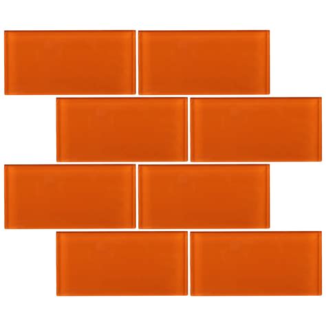 Tcsag 11 3x6 Orange Glass Subway Tile Kitchen And Bath Backsplash Wal Tile Generation