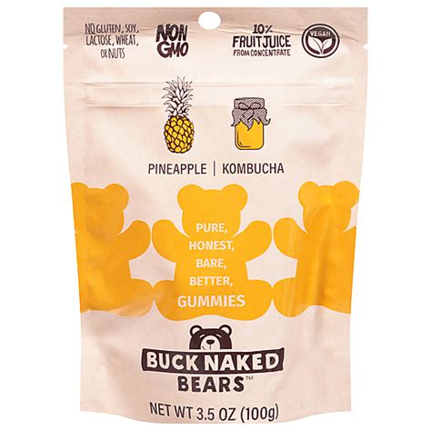 Buck Naked Bears Gummies Pineapple Kombucha 3 5 Oz Buehler S