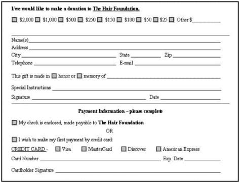 Free Free Donation Form Templates Word Excel Formats