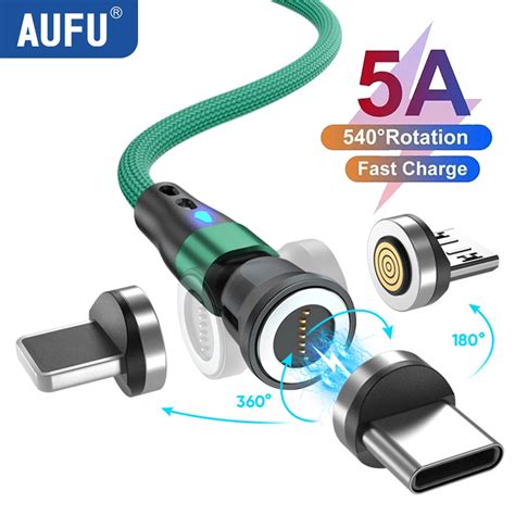 Aufu Rotate Cabo Usb Magn Tico A Carregamento R Pido Micro Usb