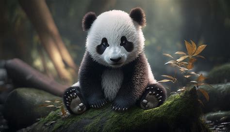 Premium Ai Image Cute Panda Ai Generated Art