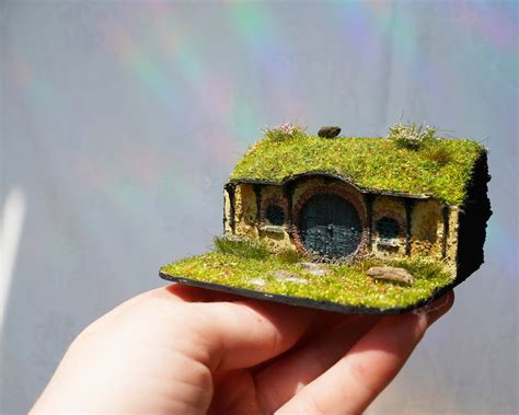 Hobbit Hole Fantasy Diorama Book Nook Flowers Nature Etsy