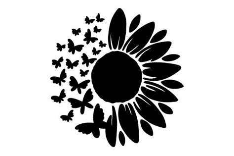 Flower Svg Sunflowers Svg Sunflower Butterfly Svg Dxf Png 45 Off