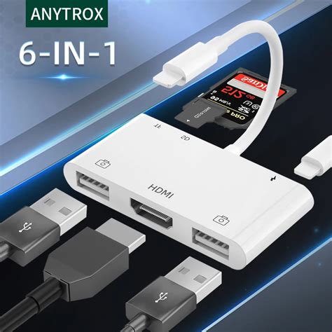 Rel Mpago Para HDMI USB 3 0 OTG Adaptador AV Digital SD Leitor De Cart