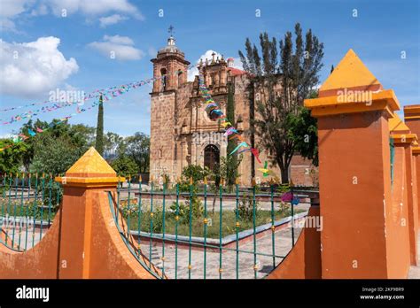 The 16th Century Stone Church Of San Marcos Tlapazola In The Central