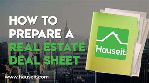 How To Prepare A Real Estate Deal Sheet In Nyc Hauseit® Fsbo Training