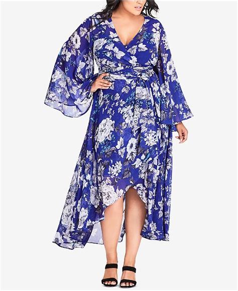 City Chic Trendy Plus Size Floral Print Wrap Dress And Reviews Trendy