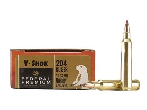 Federal Premium V Shok Ammo 204 Ruger 32 Grain Nosler Mpn P204b